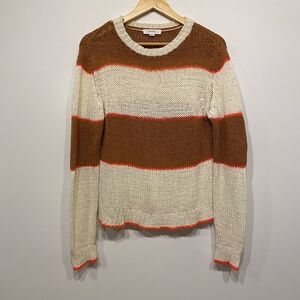 Sita Murt Cream and Brown Knit Crew Neck Sweater